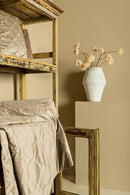 Lizze Beige Velvet Cushion Embroidery Square S