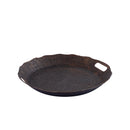 Semin Copper Alu Round Rustic Tray Wavy Edge S