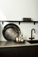 Semin Silver Alu Round Rustic Tray Wavy Edge S