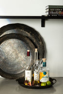 Semin Copper Alu Round Rustic Tray Wavy Edge S