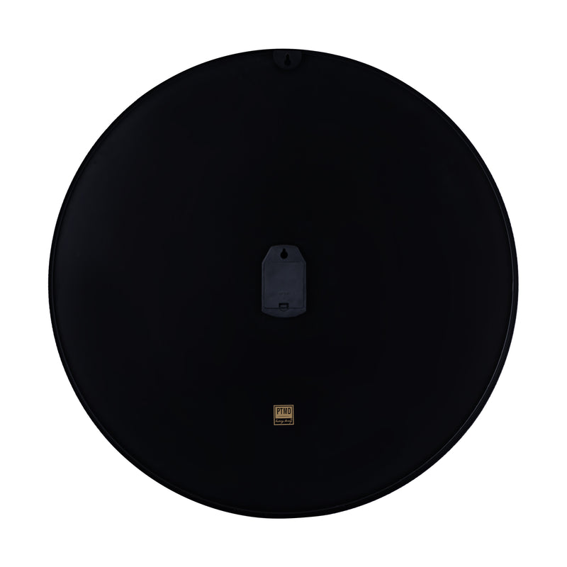 Emmett Black Iron Round Clock Square Texture L
