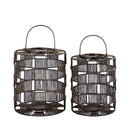 Stenn Brass Iron Round Wired Lantern Squares L