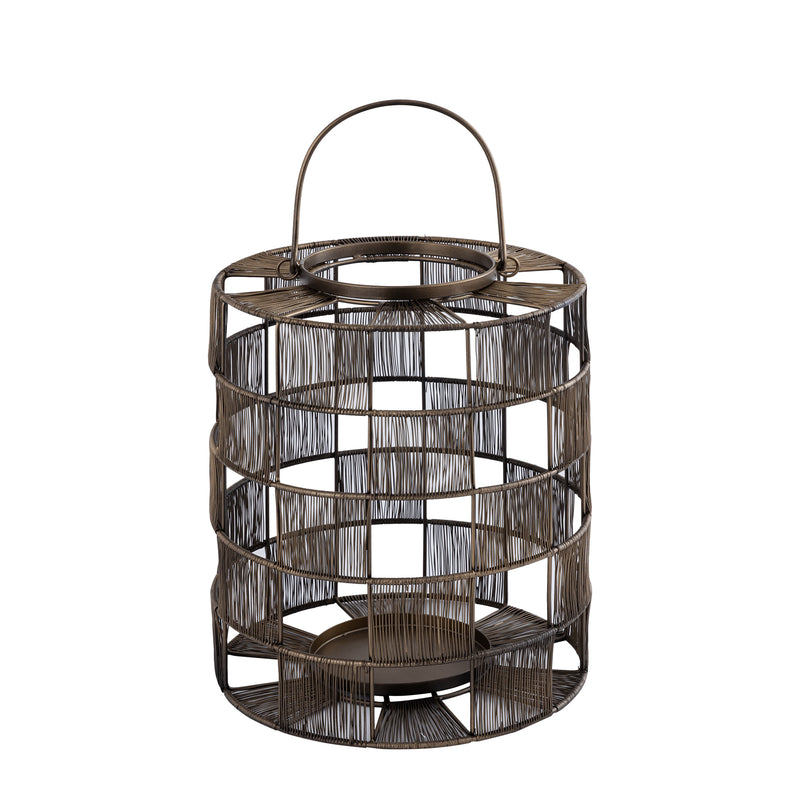 Stenn Brass Iron Round Wired Lantern Squares L