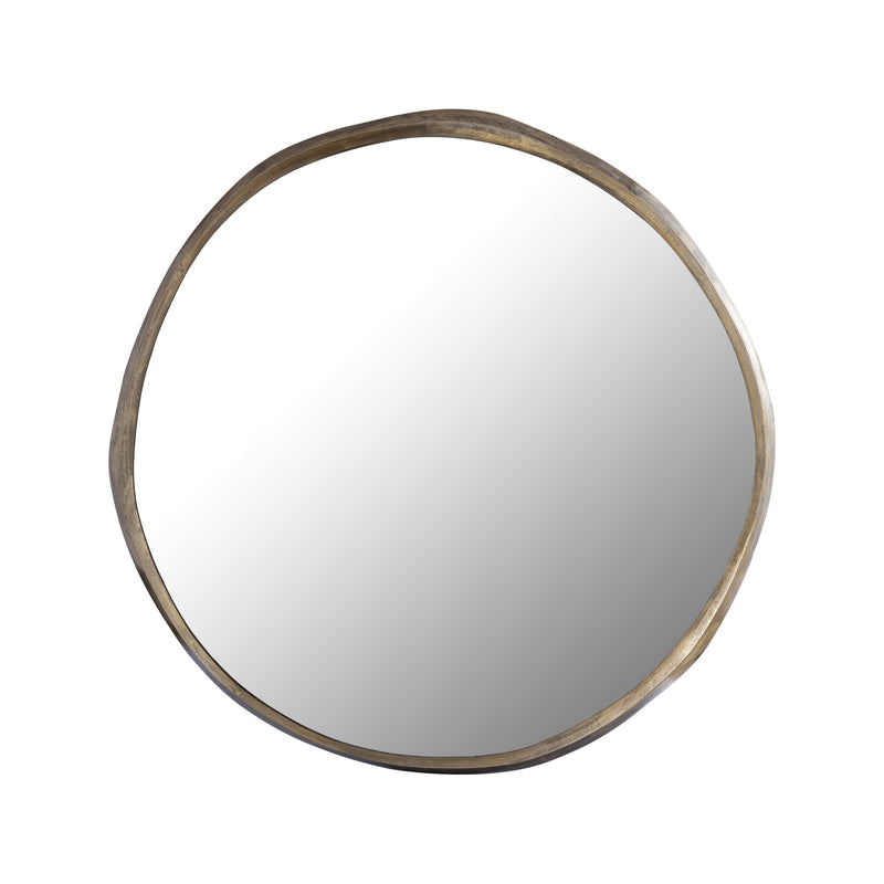PTMD Limera Brass Alu Round Mirror Irregular Border L