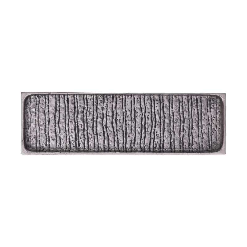Grail Silver Alu Plate With Stripes Rectangle L