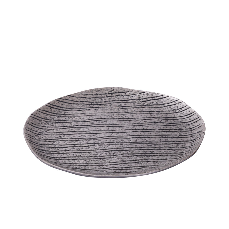Grail Silver Alu Plate With Stripes Round M
