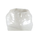 Riley White Glass Vase Round Irregular Shape