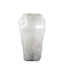 Riley White Glass Vase Round Irregular Shape