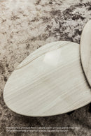 Muka Coffeetable Low Dark Grey Base White Marble