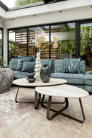 Muka Coffeetable High Dark Grey Base White Marble