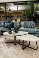 Muka Coffeetable High Dark Grey Base White Marble