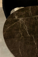 Plaza Bistrotable Round Brown Marble Taupe Base