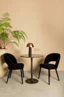 Plaza Bistrotable Round Brown Marble Taupe Base
