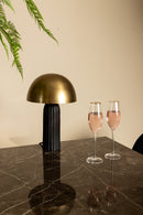 Plaza Bistrotable Square Brown Marble Taupe Base