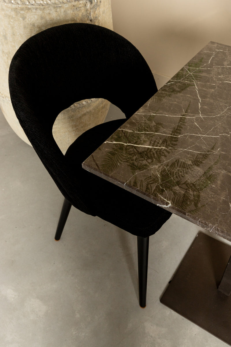 Plaza Bistrotable Square Brown Marble Taupe Base