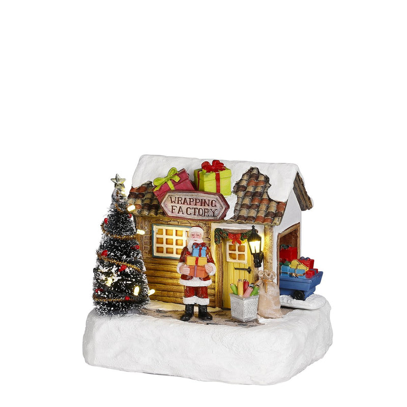 LuVille Kerstdorp Miniatuur Inpakfabriek