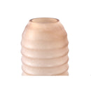 Yana Brown Matte Ribbed Glass Vase Round High L