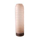 Yana Brown Matte Ribbed Glass Vase Round High L