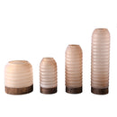 Yana Brown Matte Ribbed Glass Vase Round High M