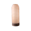 Yana Brown Matte Ribbed Glass Vase Round High M