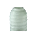Yana Green Matte Ribbed Glass Vase Round High L