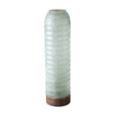 Yana Green Matte Ribbed Glass Vase Round High L