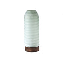 Yana Green Matte Ribbed Glass Vase Round High M
