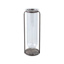 Kirsa Black Round Glass Vase Metal Marble Holder L