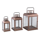 Vitoria Copper Rectangle Iron Lantern With Glass S
