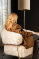 Hair Cream Fauteuil Champagne Metal Base