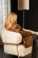 Hair Cream Fauteuil Champagne Metal Base