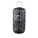 Mayita Black Round Bamboo Lantern With Glass L