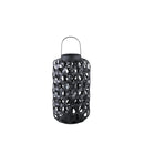 Mayita Black Round Bamboo Lantern With Glass S