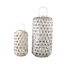 Mayita Sand Round Bamboo Lantern With Glass L