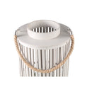 Zafria Cream Round Bamboo Lantern With Glass L