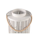 Zafria Cream Round Bamboo Lantern With Glass L
