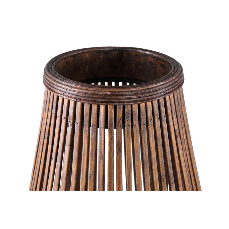 Lysia Brown Round Bamboo Lantern With Glass L (set of 2)