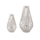 Lysia Sand Round Bamboo Lantern With Glass L