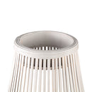 Lysia Sand Round Bamboo Lantern With Glass L