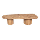 Fieron Natural Wooden Coffee Table Double Rnd Base