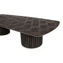 Fieron Black Wooden Coffee Table Double Round Base