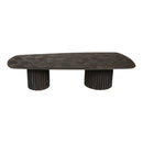 Fieron Black Wooden Coffee Table Double Round Base