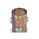 Parke Brown Solid Glass Vase With Dots Round L