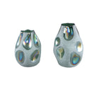 Kloi Green Solid Glass Vase Oily And Sandblasted S