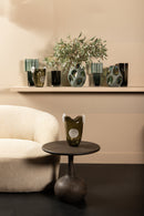 Kloi Green Solid Glass Vase Oily And Sandblasted S