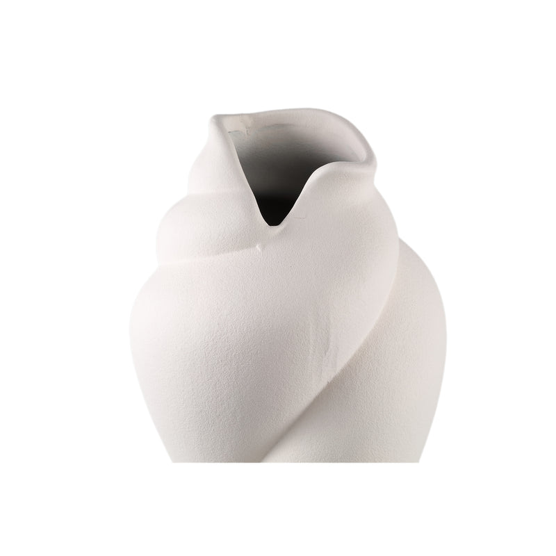 Donnella Cream Ceramic Matt Glazed Thick Swirlpot L