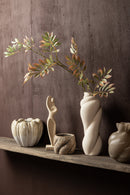 Donnella Cream Ceramic Matt Glazed Thick Swirlpot L
