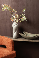 Donnella Cream Ceramic Matt Glazed Thick Swirlpot L