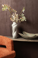 Donnella Cream Ceramic Matt Glazed Thick Swirlpot L