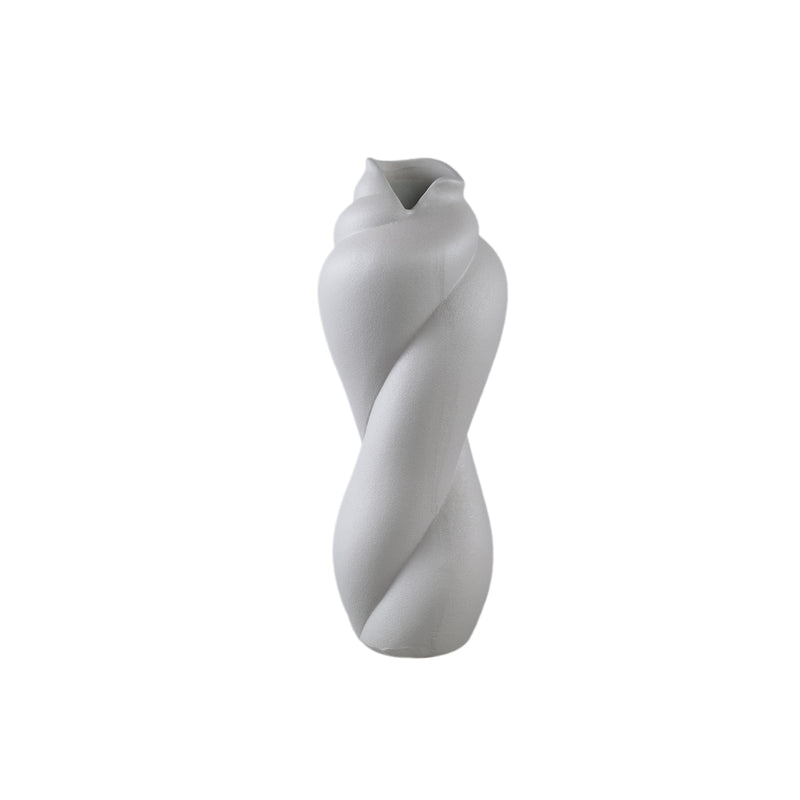 Donnella Taupe Ceramic Matt Glazed Thick Swirlpot L